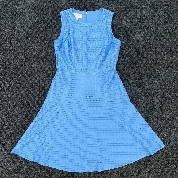 Donna Morgan Blue Sleeveless A-Line Midi Dress Size 4 lined Work Play - Picture 1 of 11